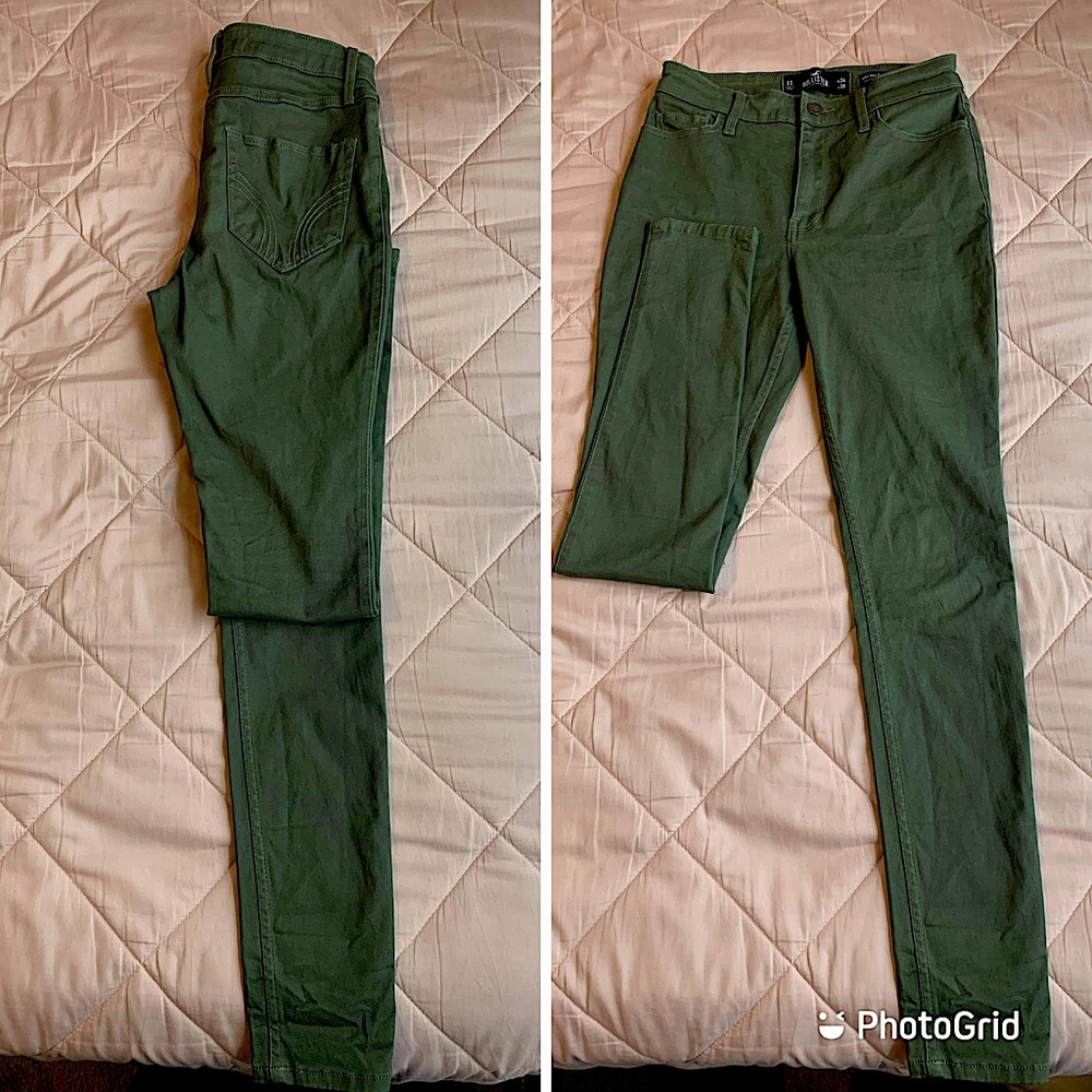 Hollister high rise super skinny green